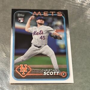 Topps Mets Baseball Card with Blue and Orange Accents